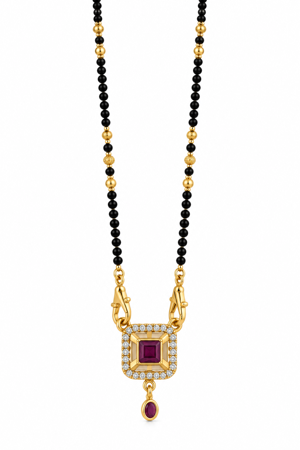 Gold-Toned Black Beaded Mangalsutra