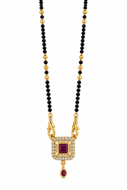 Gold-Toned Black Beaded Mangalsutra