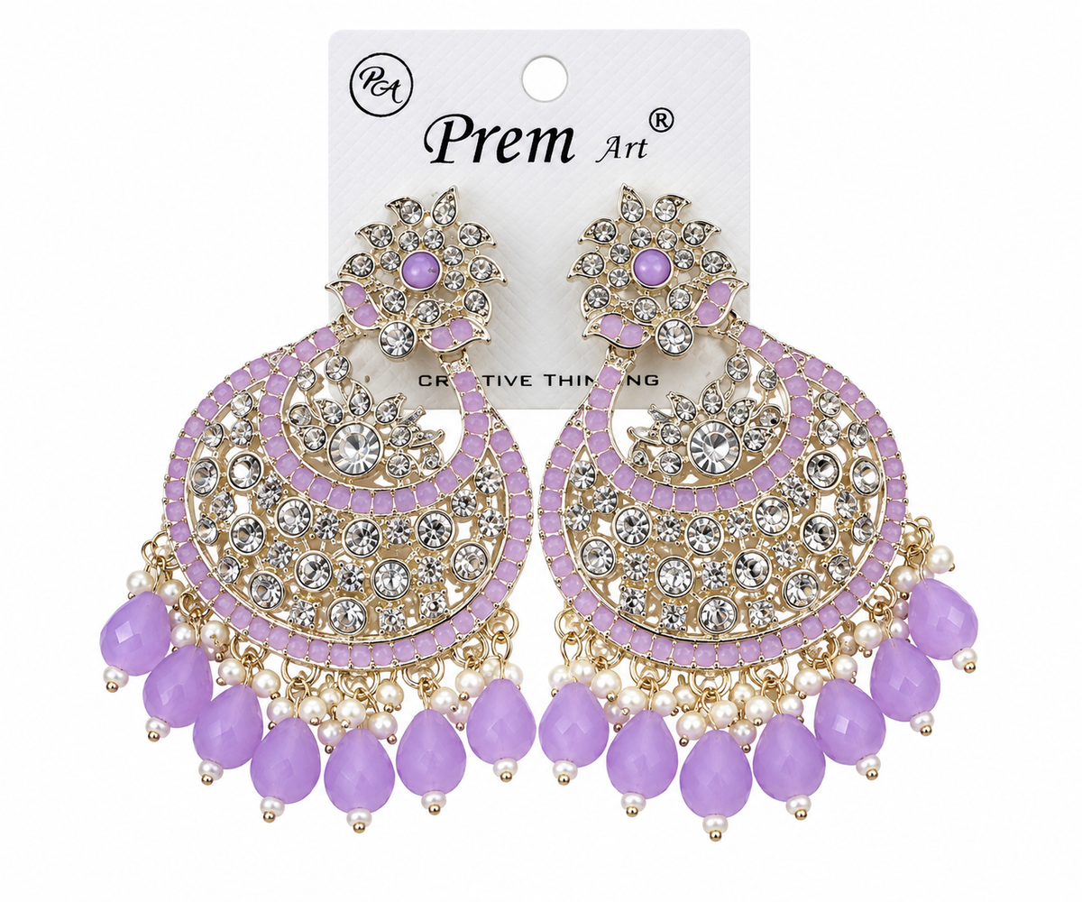Premium Lavender Crystal Chandelier Earrings