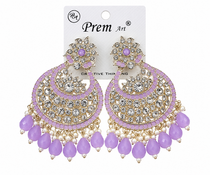 Premium Lavender Crystal Chandelier Earrings