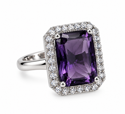 Premium Dark Purple Gemstone Statement Ring
