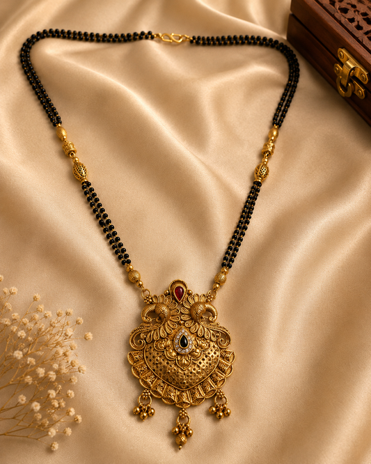 Antique Gold Peacock Motif Mangalsutra