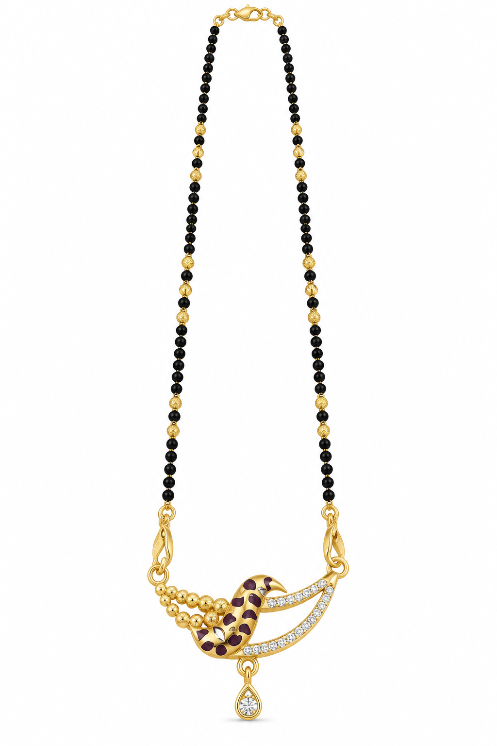 Gold-Toned Black Beaded Mangalsutra