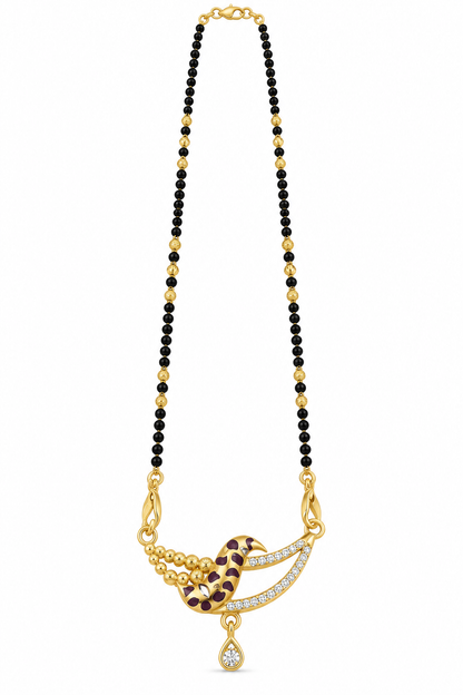 Gold-Toned Black Beaded Mangalsutra