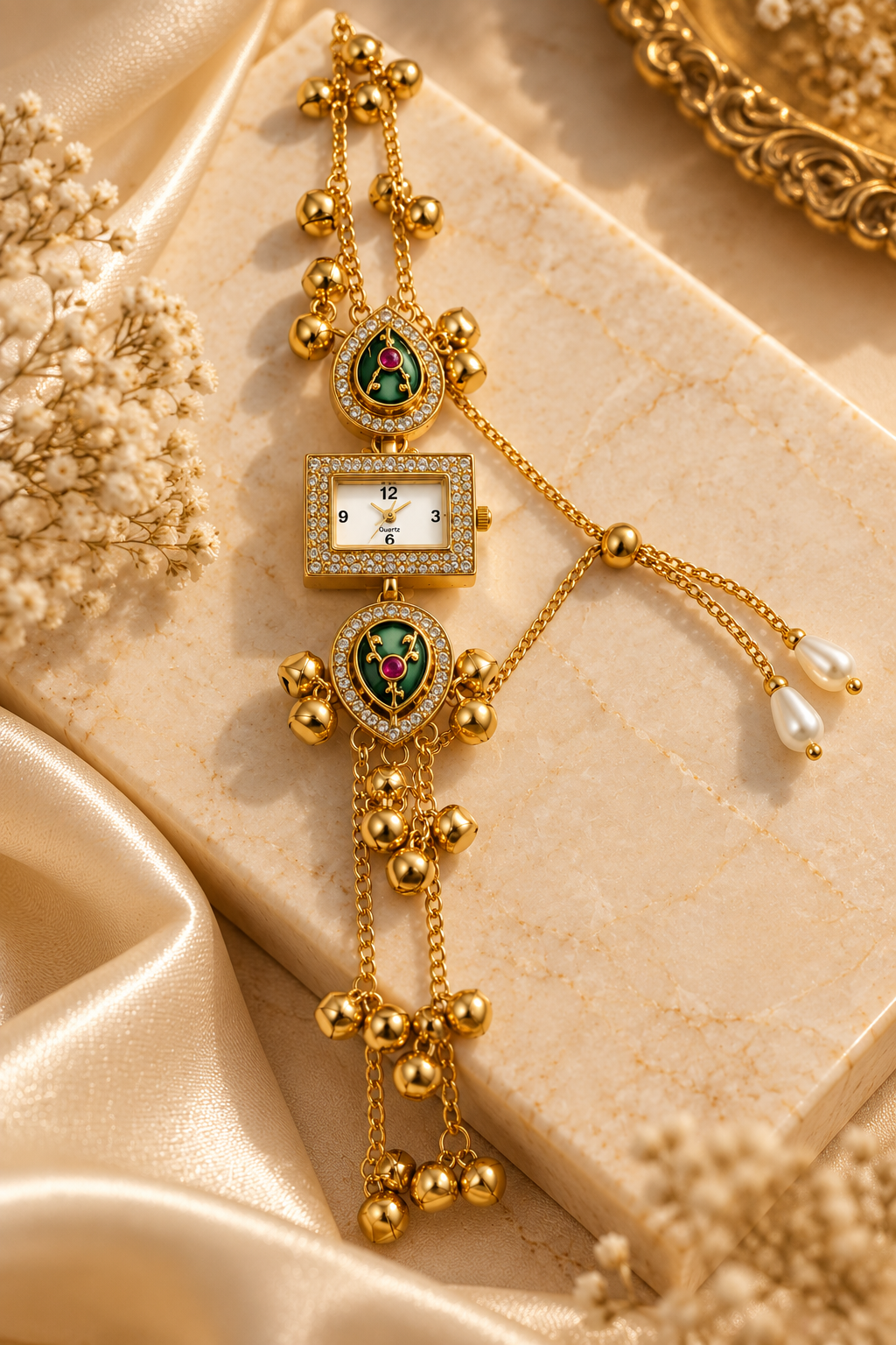 Gold-Toned Designer Watch Bracelet