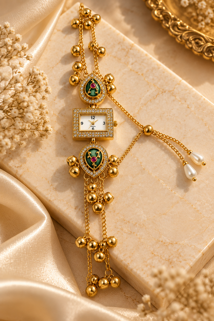 Gold-Toned Designer Watch Bracelet