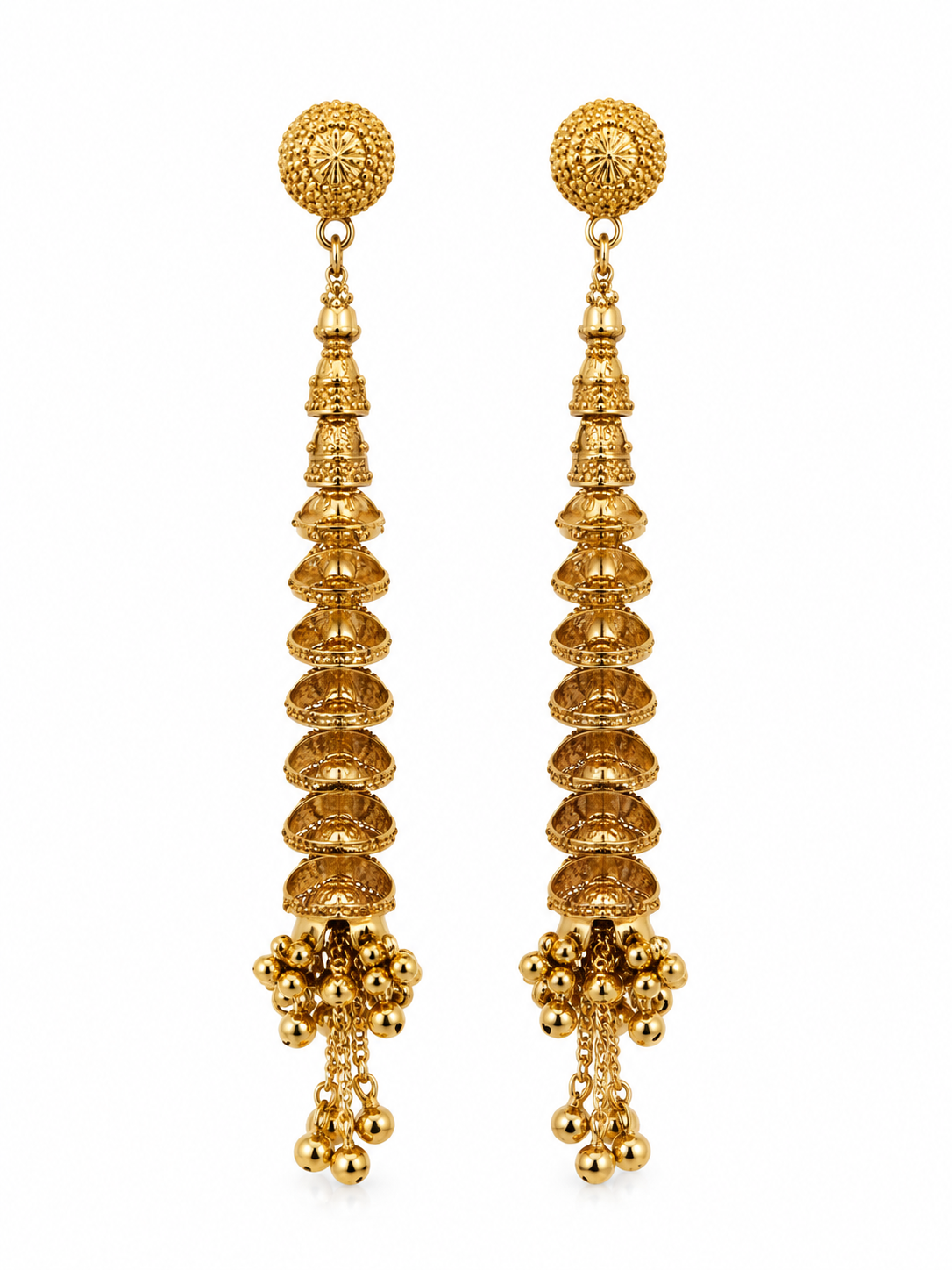 Premium Gold-Toned Long Drop Earrings
