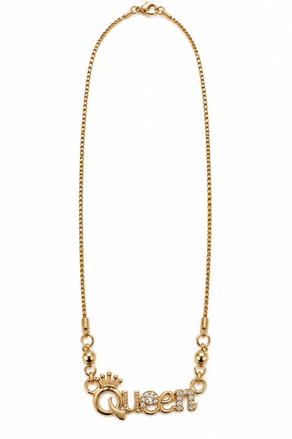 Premium Gold-Toned “Queen” Statement Necklace