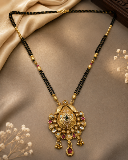 Royal Antique Gold Peacock Mangalsutra