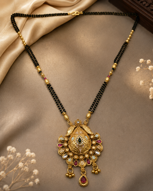 Royal Antique Gold Peacock Mangalsutra