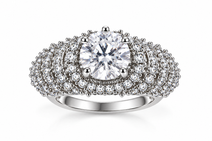 Crystal Dome Halo Statement Ring