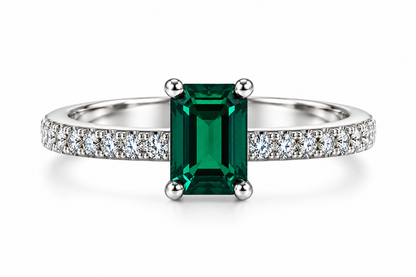 Emerald Green Solitaire Statement Ring