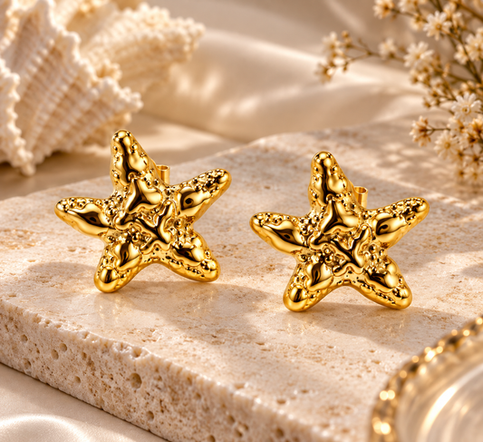 Gold-Toned Starfish Stud Earrings